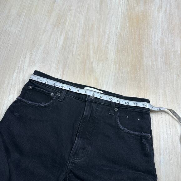 Abercrombie & Fitch The Skinny High Rise Edgy Distressed Ripped Black Jeans 28 - Picture 6 of 15